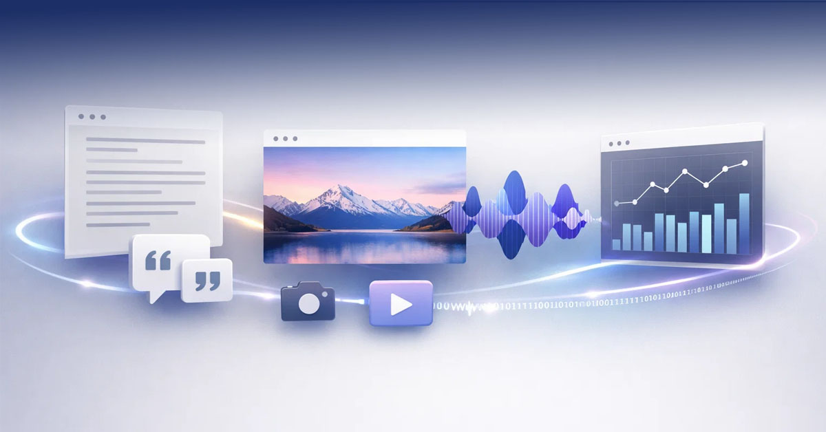Gemini 3 Multimodal AI Workspace Illustration