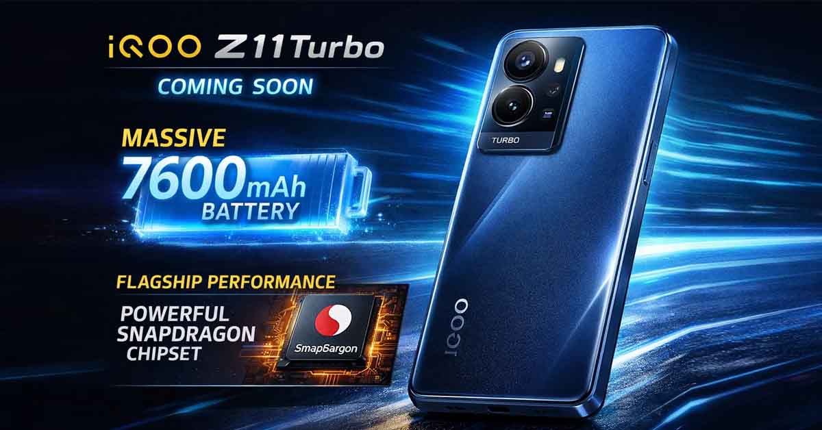 iQOO Z11 Turbo smartphone leaked ahead of launch featuring 7,600mAh battery and performance-focused design