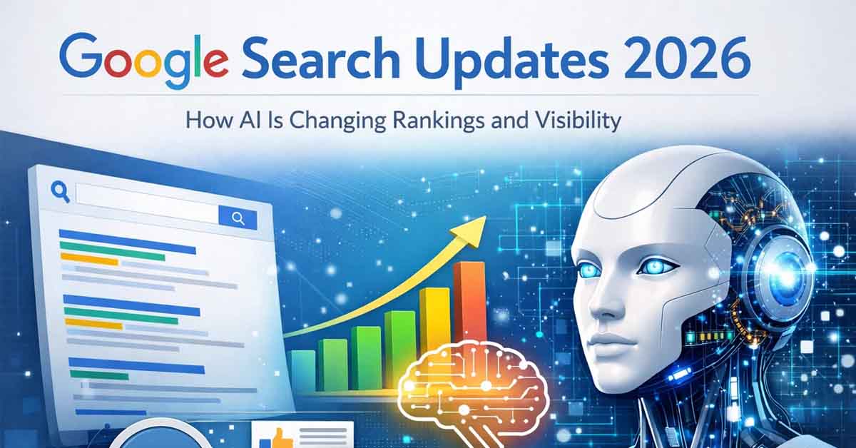 Google Search Updates 2026 showing how AI is changing rankings, visibility, and search results