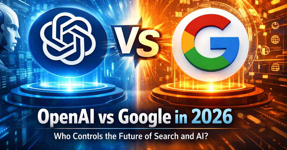 OpenAI vs Google in 2026 comparing AI-driven search, data control, and the future of information discovery