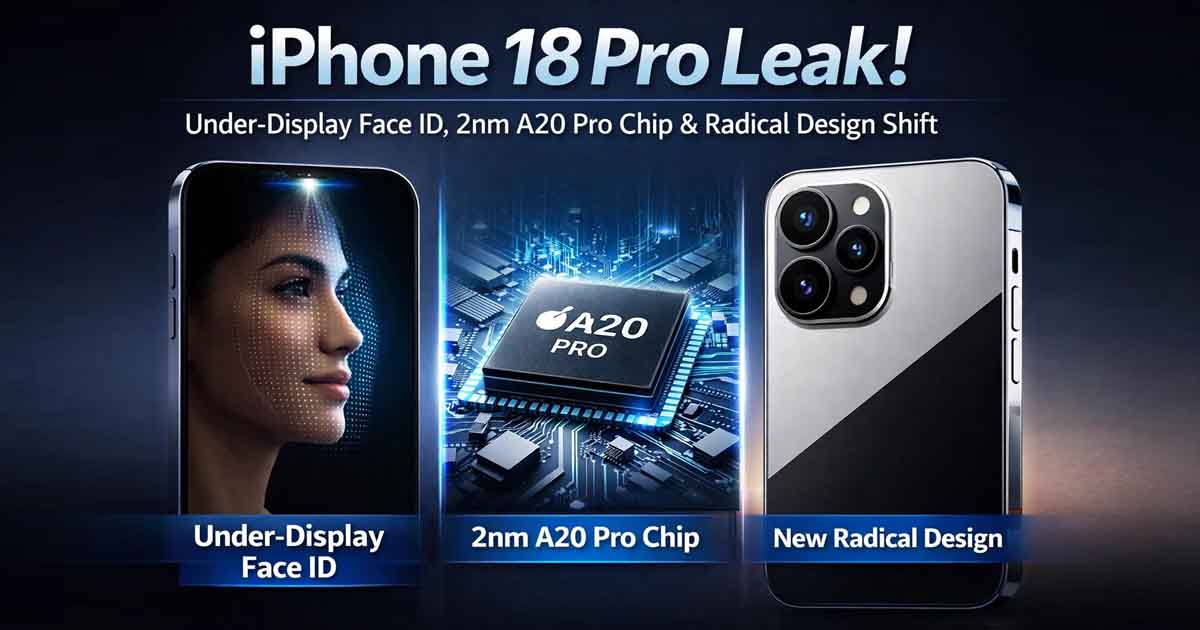 iPhone 18 Pro Leak Under Display Face ID 2nm A20 Pro Chip Radical Design Shift